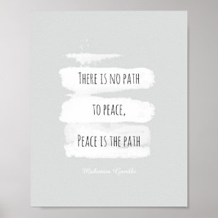 Gandhi quote poster on peace grey and white