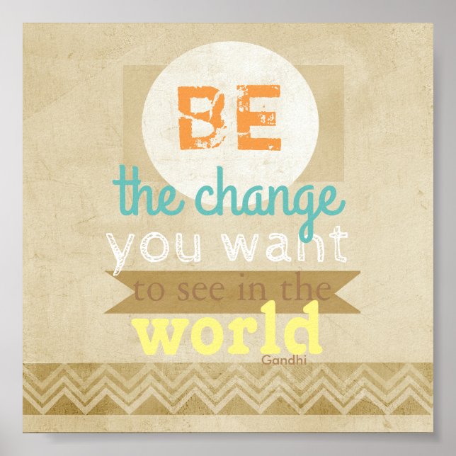 Gandhi quote poster typography inspirational text (Front)