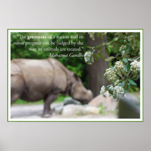 Gandhi Quote, Treat the Animals Well Poster