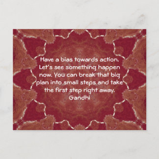 Gandhi Wisdom Quotation Saying about Action Postcard