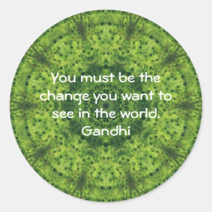 Gandhi Wisdom Quotation Saying Classic Round Sticker
