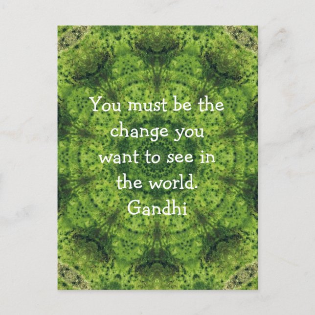 Gandhi Wisdom Quotation Saying Postcard (Front)