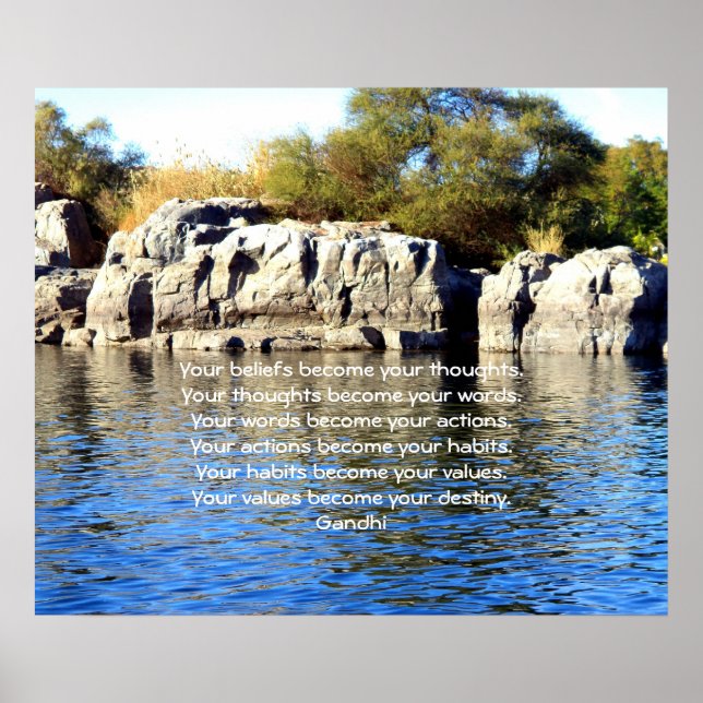 Gandhi Wisdom Saying Quotation About  Destiny Poster (Front)