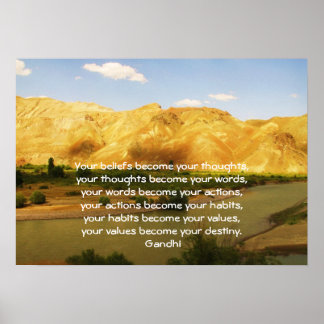 Gandhi Wisdom Saying Quotation About  Destiny Poster
