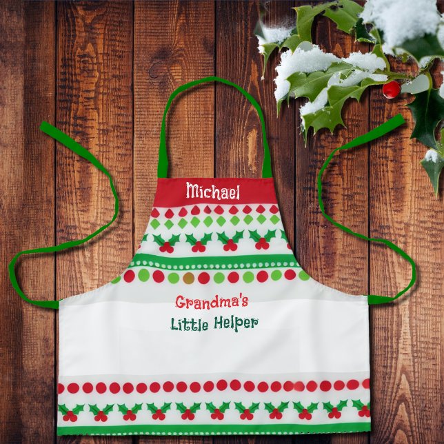 Gandma's little helper  - personalised  Apron (Creator Uploaded)
