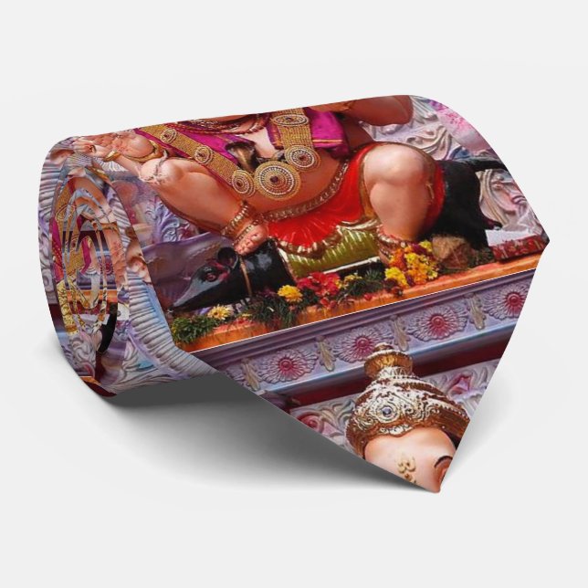 Ganesh (गणेश)  - Indian Elephant Deity Tie (Rolled)