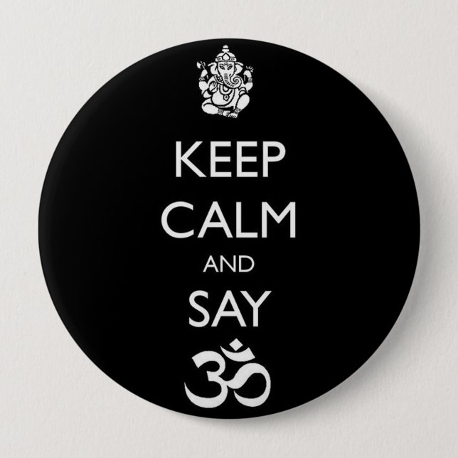 ganesh 10 cm round badge (Front)