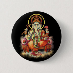 Ganesh 6 Cm Round Badge