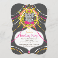 Ganesh Birthday party 5" x 7" invitation card