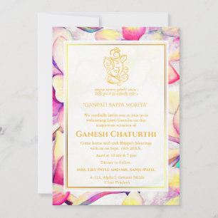 Ganesh Chaturthi Puja Floral Invitation