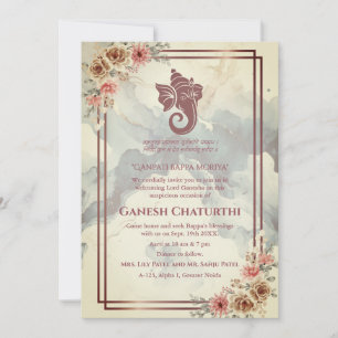 Ganesh Chaturthi Puja Floral Invitation