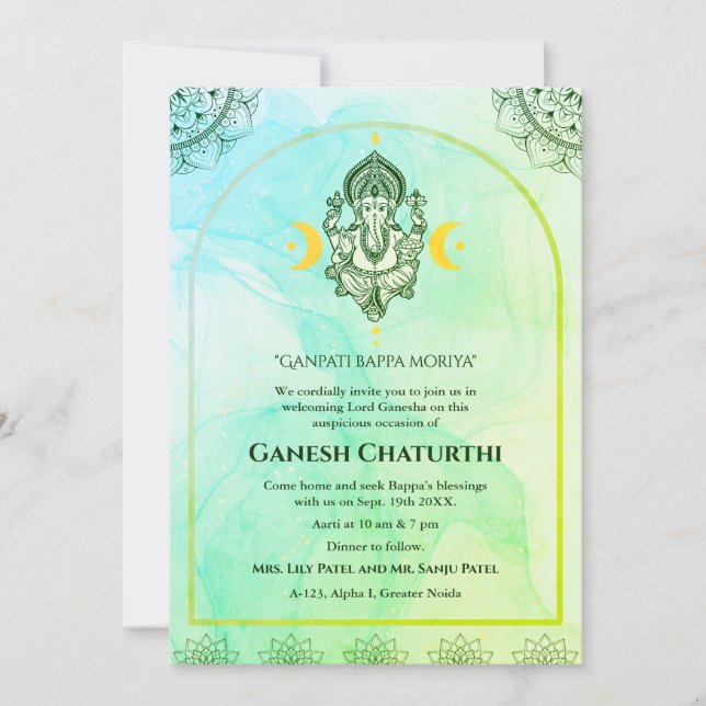 Ganesh Chaturthi Puja Invitation (Front)