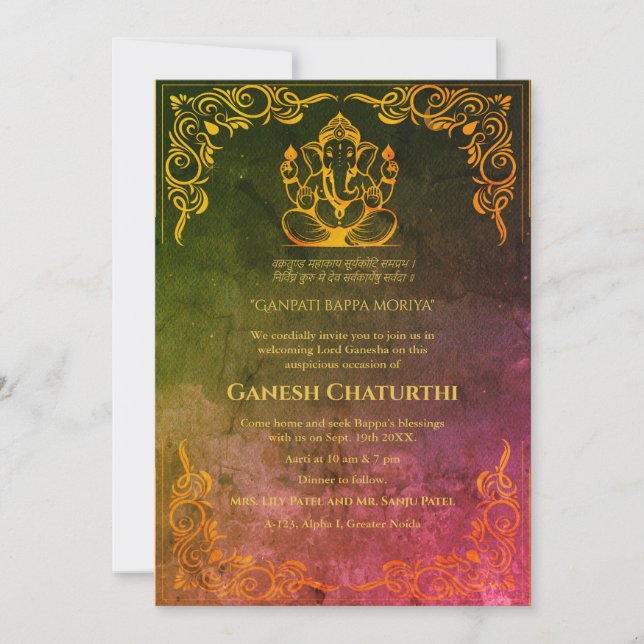 Ganesh Chaturthi Puja Invitation (Front)