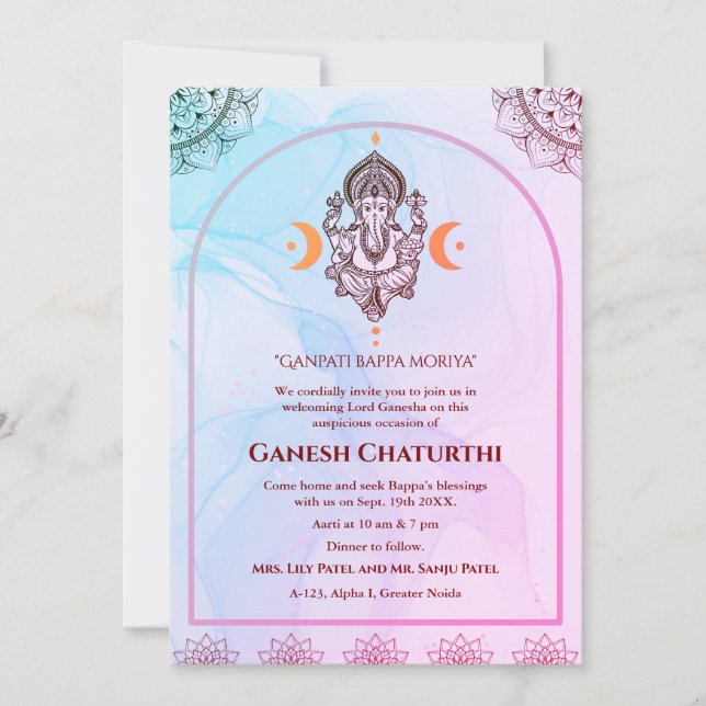 Ganesh Chaturthi Puja Invitation (Front)