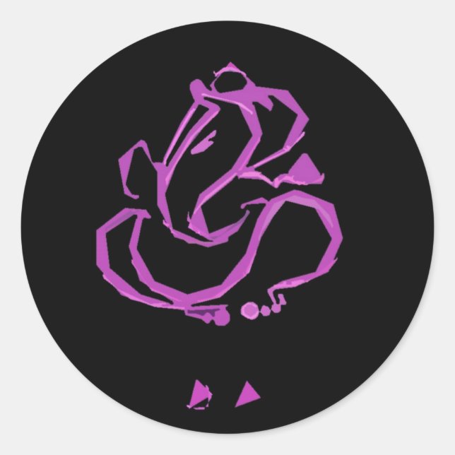 Ganesh Classic Round Sticker (Front)