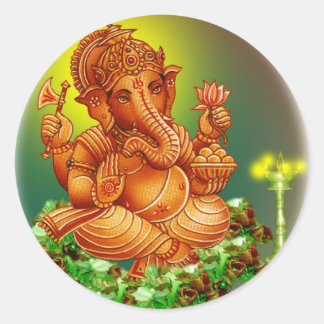 ganesh classic round sticker
