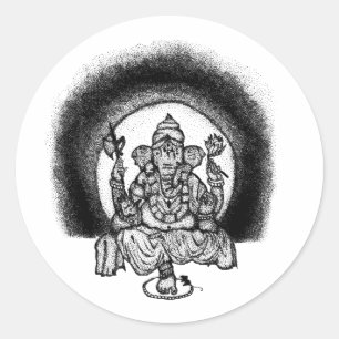 ganesh classic round sticker