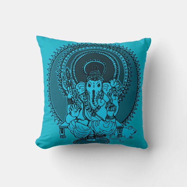 ganesh full blue cushion (Front)