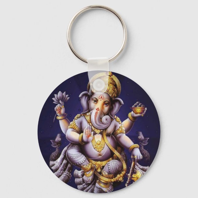 Ganesh Ganesha Hindu India Asian Elephant Deity Key Ring (Front)