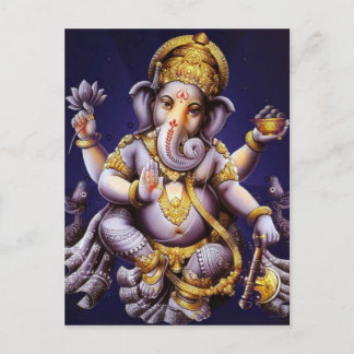 Ganesh Ganesha Hindu India Asian Elephant Deity Postcard