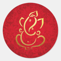 Ganesh | Ganpati | Indian God Damask Red