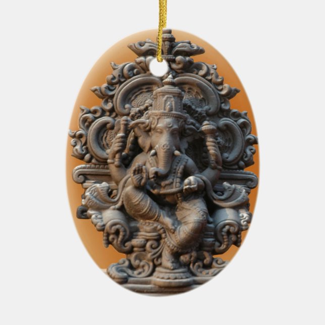 GANESH GLORY CERAMIC TREE DECORATION (Front)