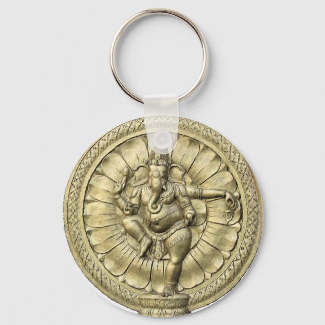 Ganesh (Golden) Key Ring (Front)