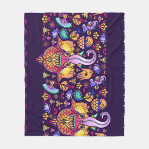 Ganesh Hindu God: Festive Seamless Fleece Blanket