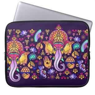 Ganesh Hindu God: Festive Seamless Laptop Sleeve
