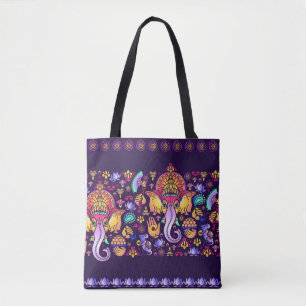 Ganesh Hindu God: Festive Seamless Tote Bag