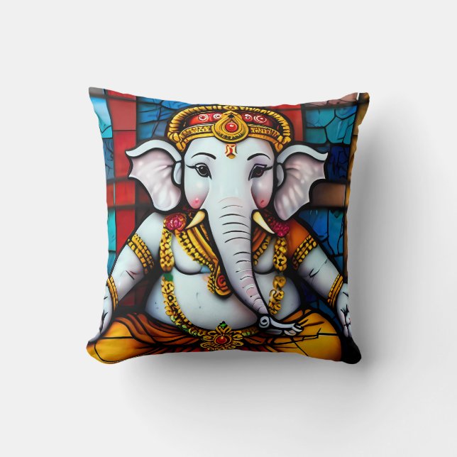 Ganesh Indian God Deity  Cushion (Front)