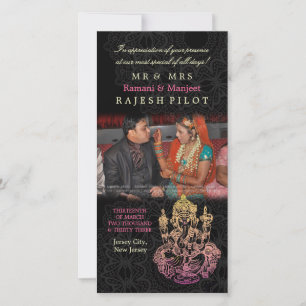 Ganesh Indian Wedding Thank You Photo Cards