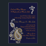 Ganesh Jewelled Gold Silver Paisley Hindu Wedding Program<br><div class="desc">Inspired by a customer's request. Jewelled Gold Silver Paisley with a Ganesh image on a royal blue/navy blue background. Designed for a Hindu Wedding or a southeast Asian themed wedding or any special occasion/event. All the default text can be fully customised with your own wordings, and you can also change...</div>