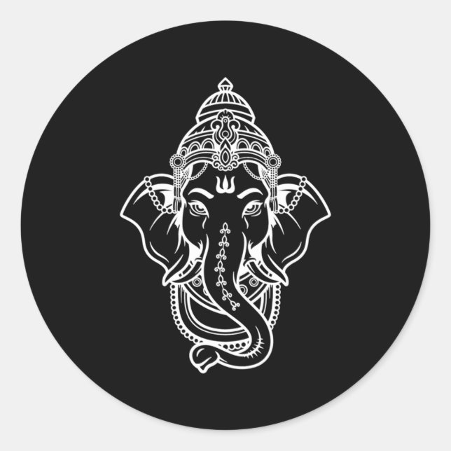 Ganesh Lord Ganesha Hindu Deity Meditation Classic Round Sticker (Front)