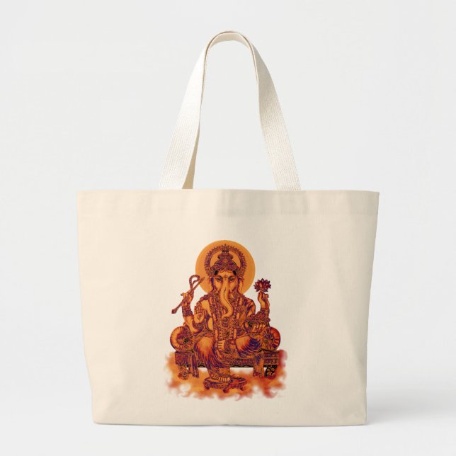 Ganesh - Remover of Obstacles Large Tote Bag (Front)