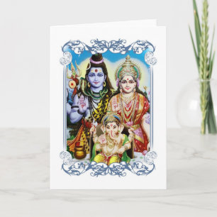 Ganesh, Shiva and Parvati, Lord Ganesha, Durga Card