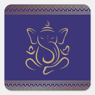 Ganesh  square sticker