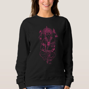 Ganesh Symbol Elephant God Yoga Men Women Meditati Sweatshirt