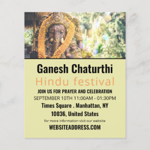 Ganesh the Hindu God, Hindu Event Advertising Flyer