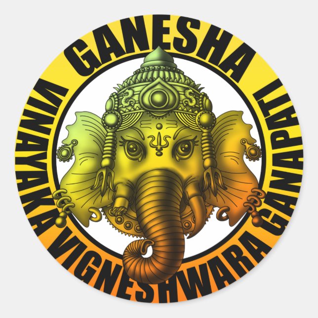 Ganesha2 Classic Round Sticker (Front)
