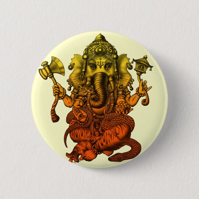 Ganesha7 6 Cm Round Badge (Front)