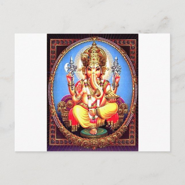 Ganesha (गणेश) Indian Elephant Postcard (Front)