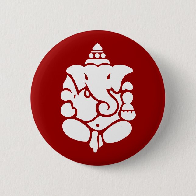 Ganesha 6 Cm Round Badge (Front)