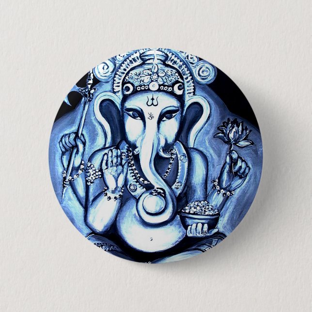 Ganesha 6 Cm Round Badge (Front)