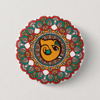 Ganesha Art 6 Cm Round Badge