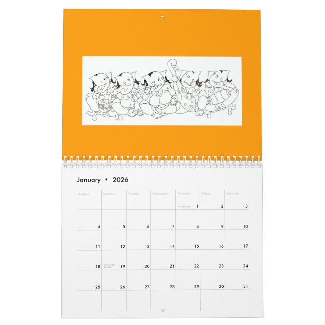 Ganesha Calendar (Jan 2026)