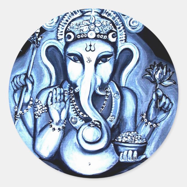 Ganesha Classic Round Sticker (Front)