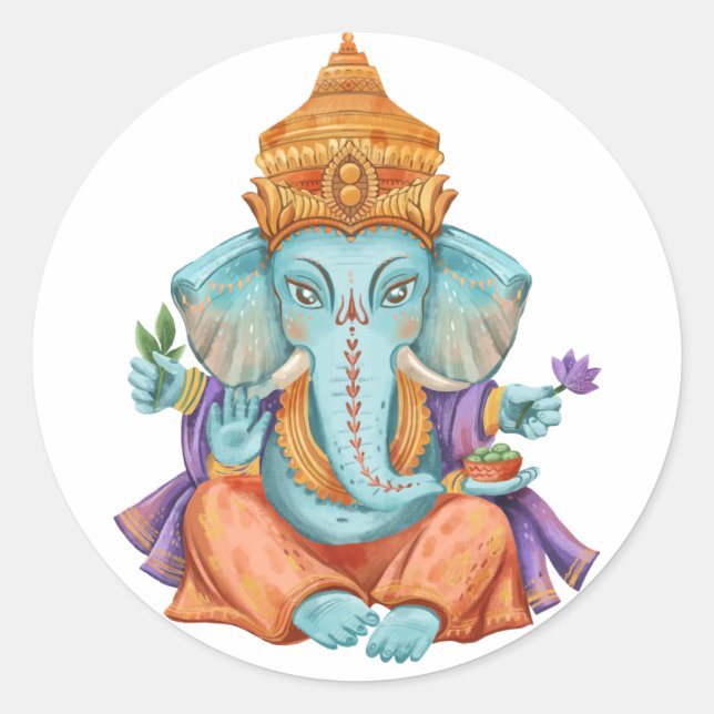 Ganesha Classic Round Sticker (Front)