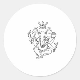 Ganesha Classic Round Sticker