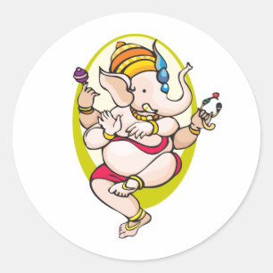 Ganesha Classic Round Sticker